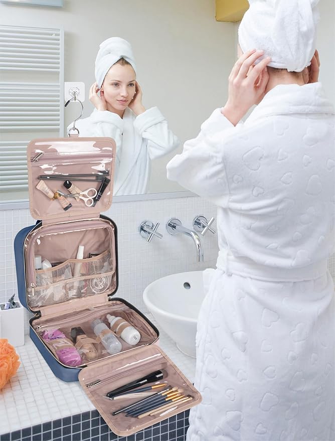 Blue Toiletry Bag, Makeup Organizer, Travel Bag - Image 3