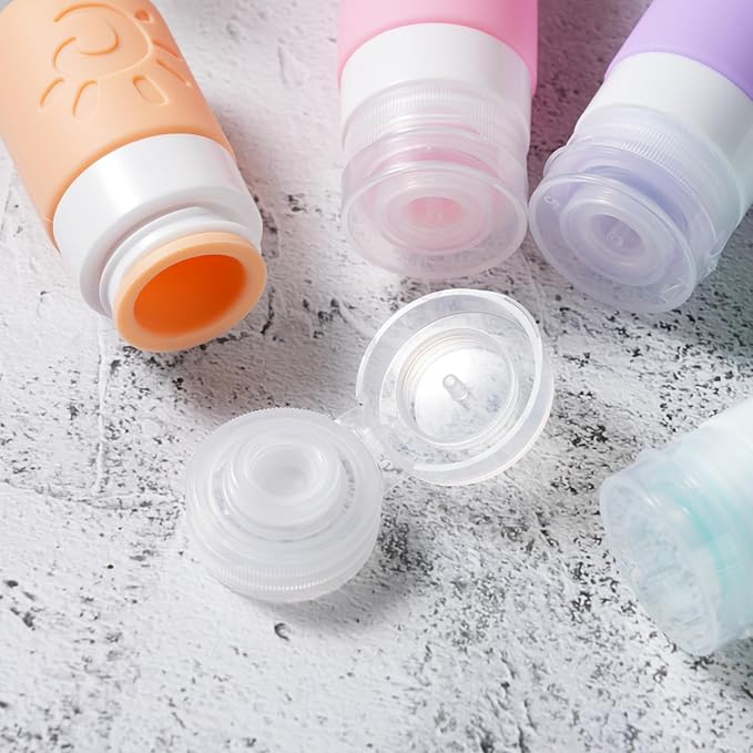 18 Pack travel Bottles for Toiletries, TSA Approved Silicone Travel Containers - Image 3