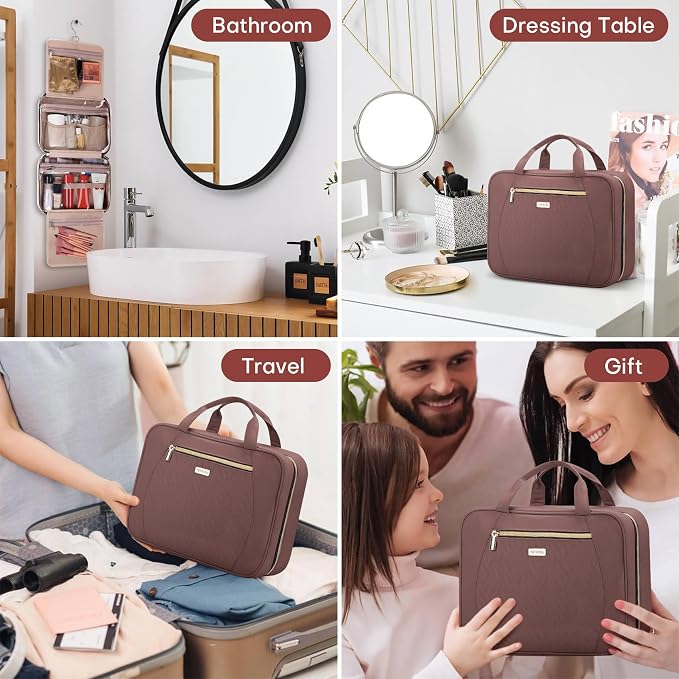 Hanging Toiletry Bag for Women Travel, 2 Sizes Large & Small Waterproof - Image 7
