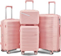 Campfun Luggage 4 Piece Sets, Expandable Carry On Luggage Set Hardshell PP by Campfun