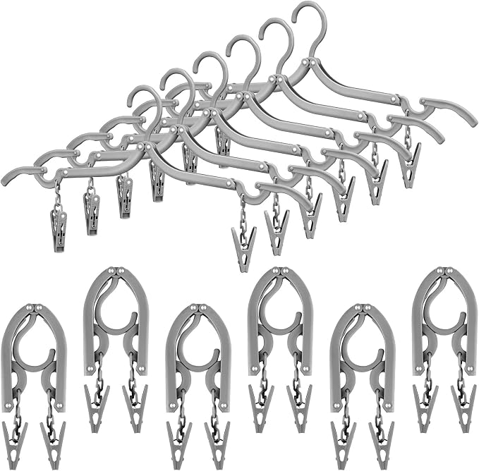 12 Pieces Folding Travel Hangers Foldable by Maitys