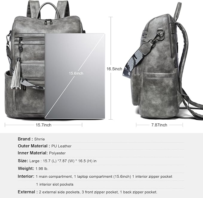 Shrrie 15.6 inch Laptop Backpack - Image 3