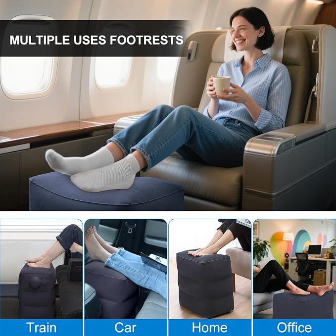 1 Pack Inflatable Travel Foot Pillow, Inflatable Leg Pillow Outdoor Stool - Image 6