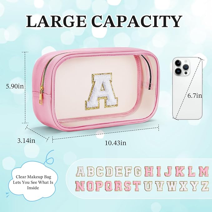 YOOLIFE Birthday Gifts for Kids | Travel Toiletry Bag | Pink Clear Makeup Bag - Image 4
