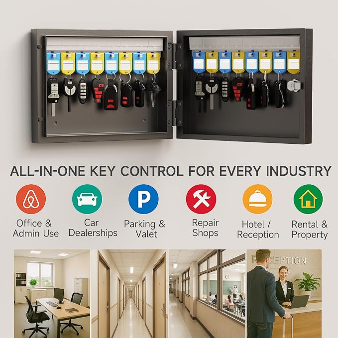 WeHere Key Lock Box Wall Mount, 16 Key Cabinet - Image 7