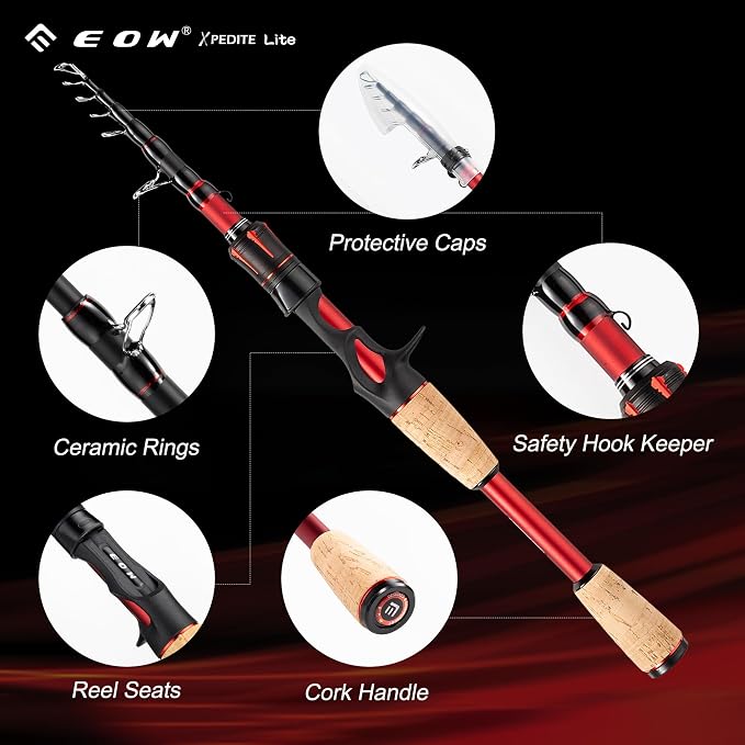 EOW XPEDITE LITE Portable Telescopic Fishing Rods & Combo, Spinning & Casting - Image 3
