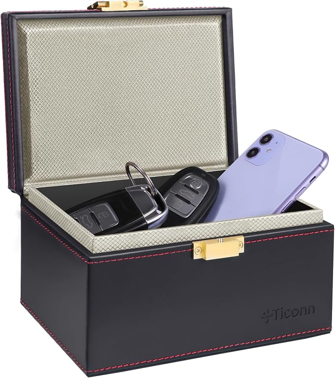 TICONN Faraday Box, Car Key Fob Protector, PU Leather Signal Blocker by TICONN