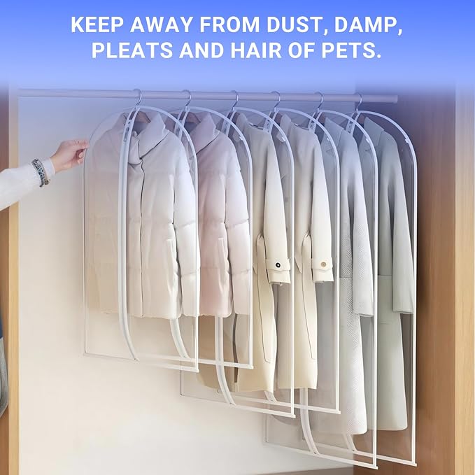 Garment Bags for Hanging Clothes 24'' x 54'' Coat Covers for Closet Foldable - Image 6