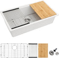 Dcolora 32-Inch Granite Composite White Kitchen Sink, Single Bowl Undermount by Dcolora