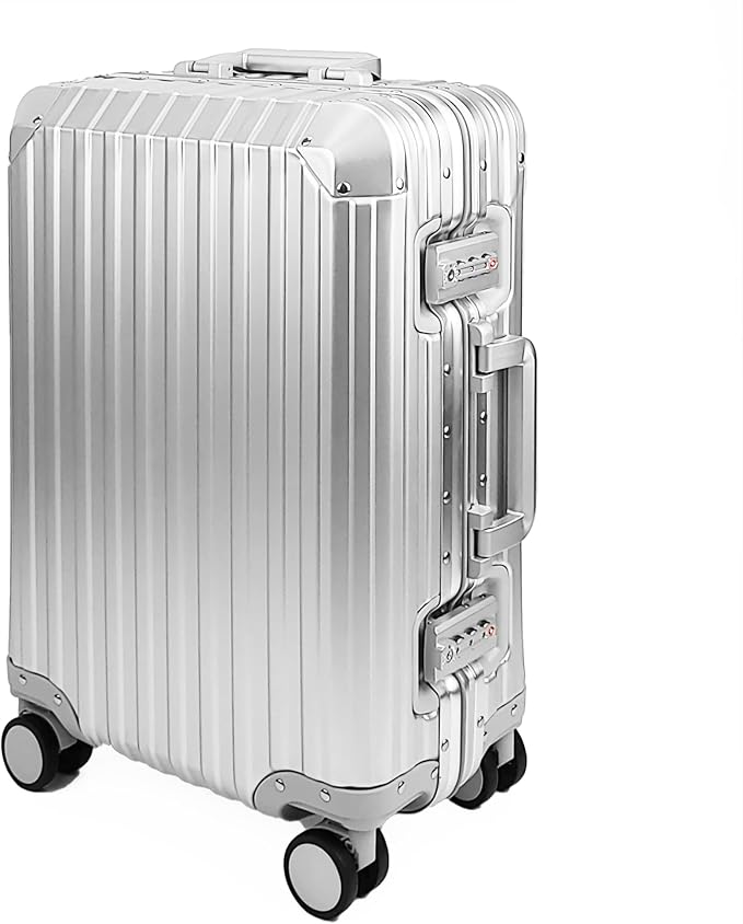 All Aluminum Luggage Suitcase 3 Sizes TSA Lock Carry On Silver by X2