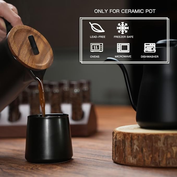DHPO Ceramic French Press Coffee Maker, 22 Ounce Coffee Press Manual Brewer - Image 8