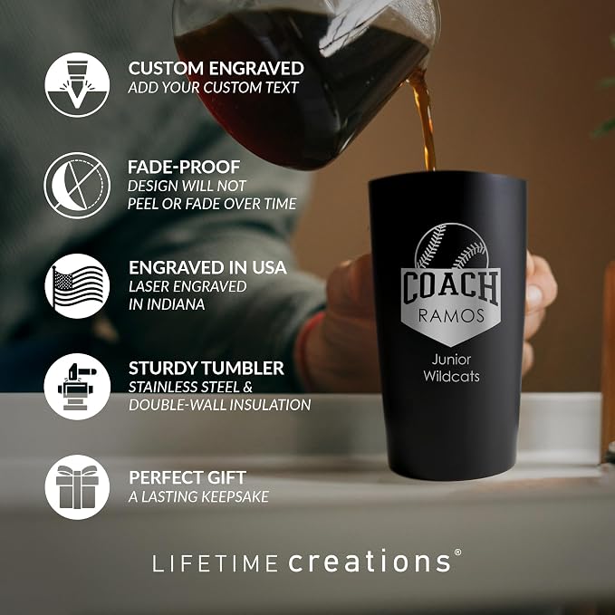 Lifetime Creations Custom Baseball Coach Tumbler - Image 2
