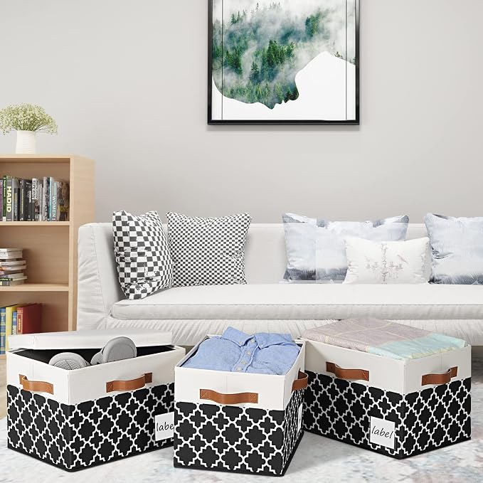 Large Storage Bins with Lids, Foldable Fabric Storage Baskets with Lids - Image 7