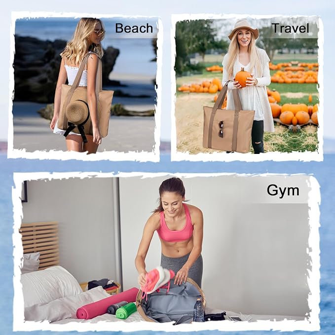 LEDAOU Beach Bags for Women, Beach Bags Waterproof Sandproof, Packable Beach - Image 6