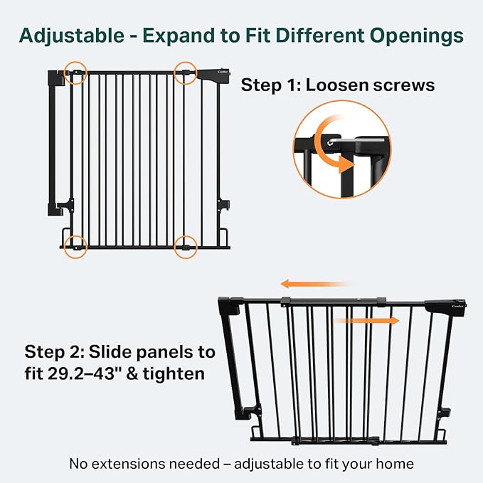 Cumbor 34" Extra Tall No Bottom Bar Baby Gate - Image 2