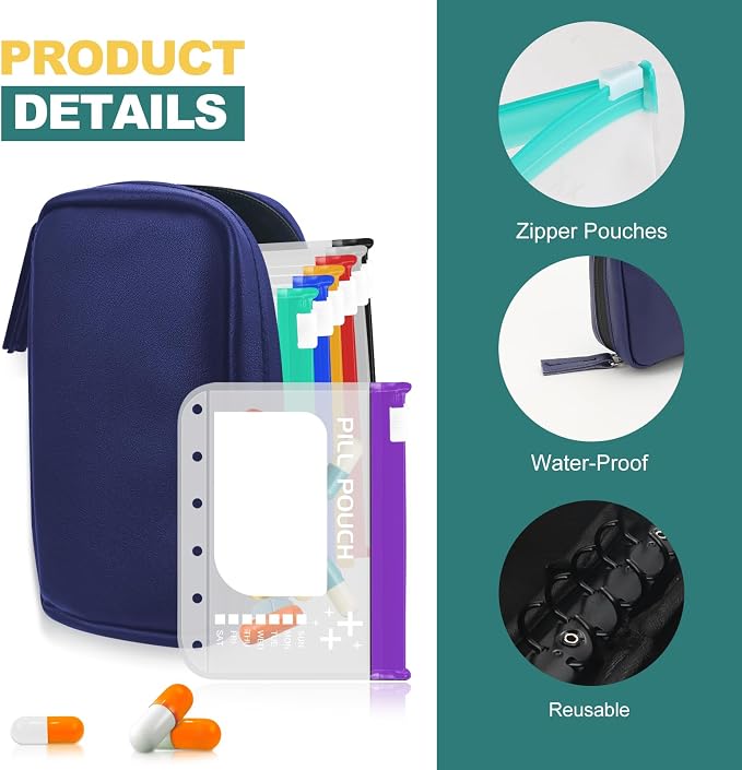 A7-L Timueetech Water-Proof Pill Pouch Set, BPA Free, A7-L Pill Loose-Leaf - Image 6