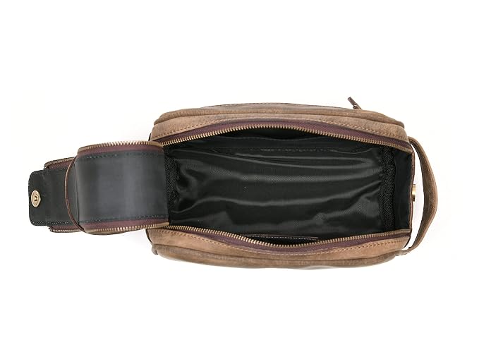 10" Premium Leather Toiletry Travel Pouch - Image 2