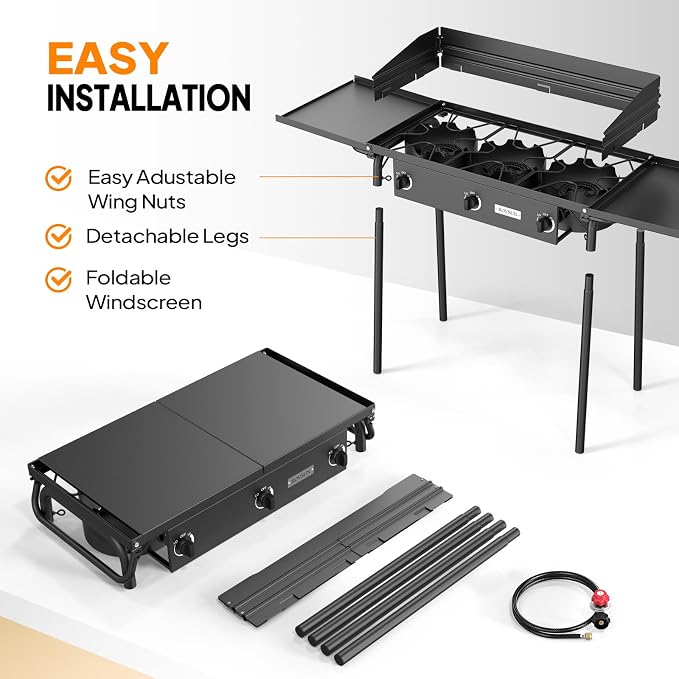 ROVSUN 3 Burner Propane Gas Stove - Image 4