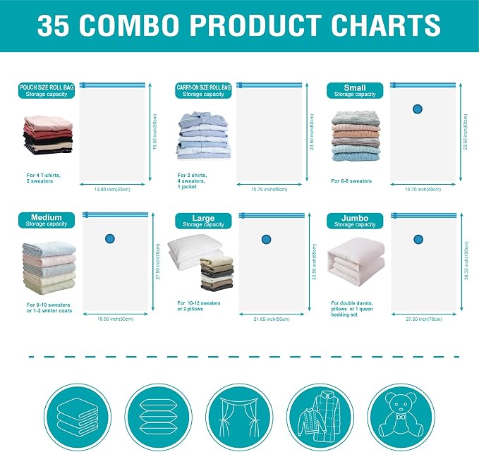 35 Pack Space Saver Bags Compression Storage Bags - Image 5