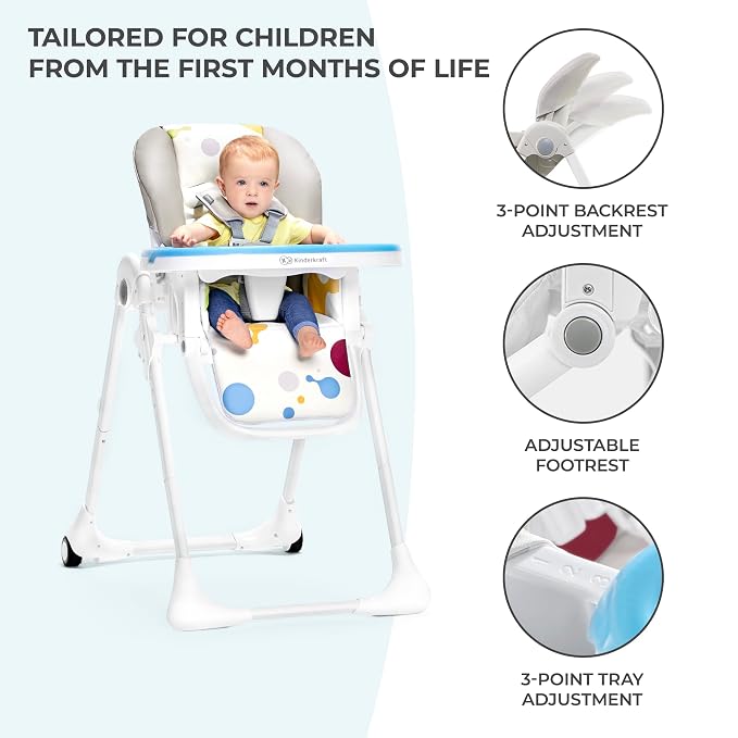 Kinderkraft Highchair Yummy, Baby Chair, Comfortable, - Image 3
