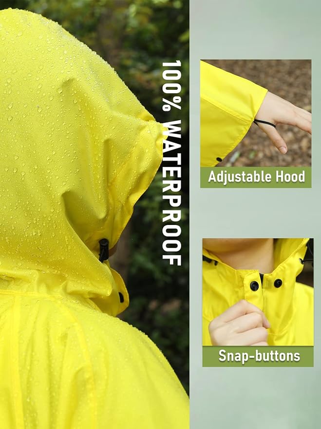 SaphiRose Unisex Rain Poncho Hooded Waterproof Raincoat - Image 3