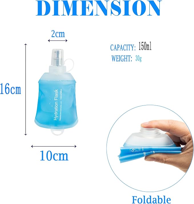 AXEN Soft Flask TPU Foldable Running Hydration Flask, Soft Collapsible Water - Image 2