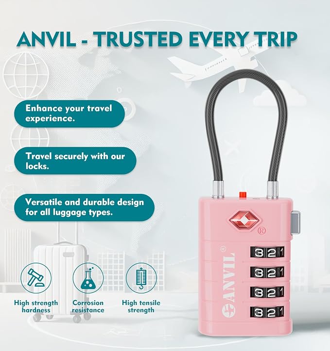 ANVIL 4 Digit Luggage Locks, TSA Locks - Image 4