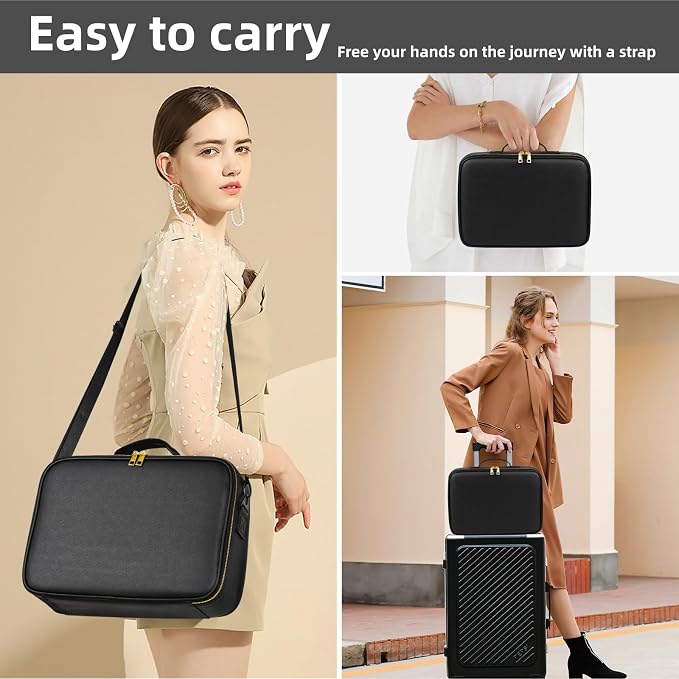 15“×11“Professional Makeup Train Case, Large Waterproof Travel Makeup bag - Image 6