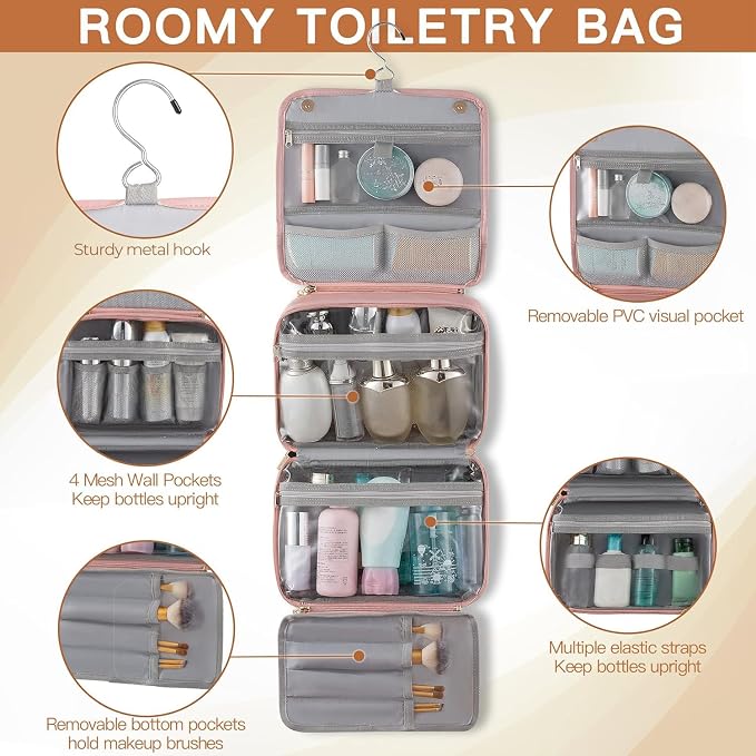 Elviros Hanging Travel Toiletry Bag - Image 2