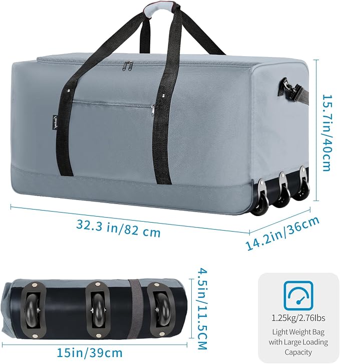 Finnhomy 120L Foldable Rolling Duffel Bag - Image 2