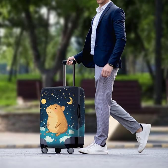 Capybara Suitcase Cover Cute Luggage Cover Protector Invisible Zipper Closure - Image 3