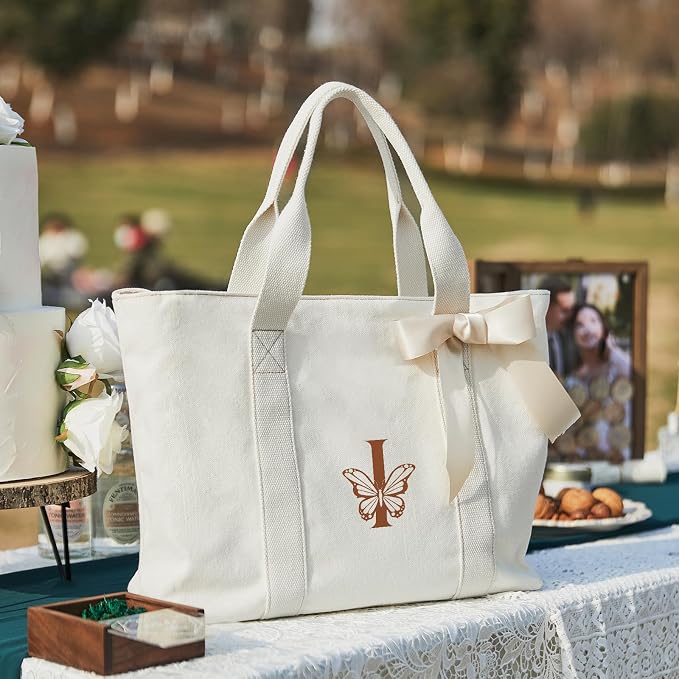 AW BRIDAL Monogram Canvas Tote Bag - Image 7