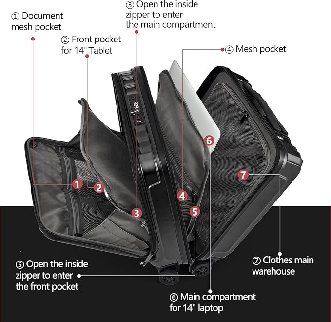 TydeCkare 16" Carry on Luggage - Image 2