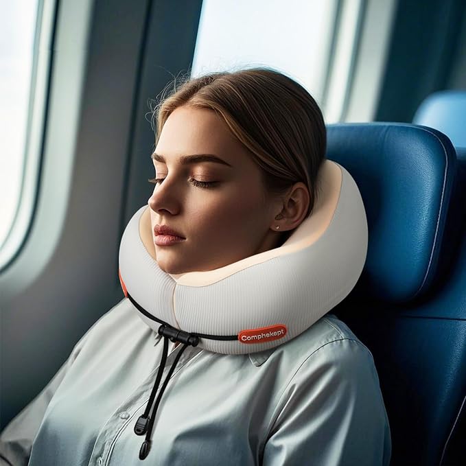 Thickened Travel Neck Pillow for Airplanes for Women, Adjustable Right Amount - Image 3