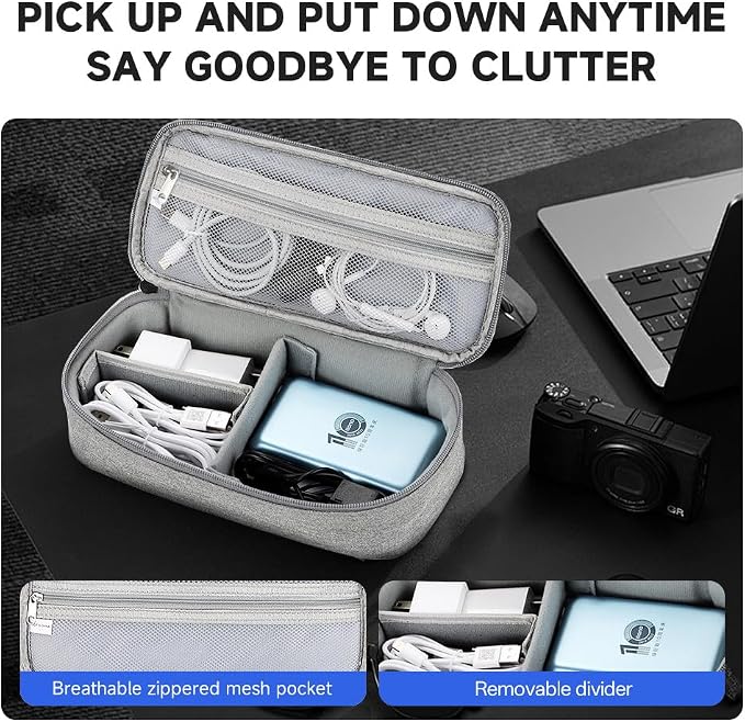 Teskyer Electronics Organizer Travel Case, Waterproof Portable Tech Accessories - Image 3
