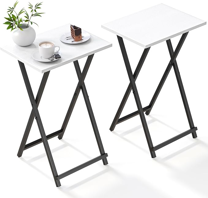 Foldable TV Trays, Small Folding Table, TV Trays Set of 2, TV Dinner Tray by Acovy