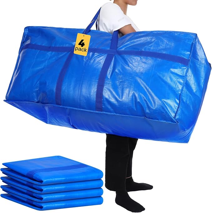 4 Pcs 66 Gallon Large Moving Bags - Image 2