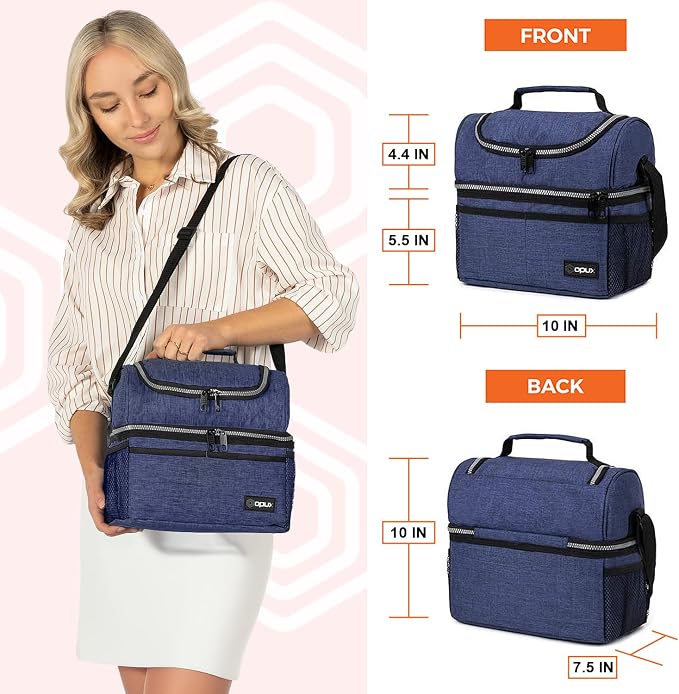 OPUX Lunch Box For Men Women, Insulated Large Lunch Bag Adult Work, Double - Image 3