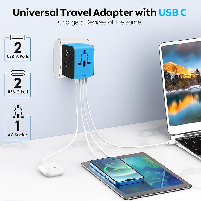 JMFONE Universal Travel Plug Adapter, International Power Adapter - Image 2
