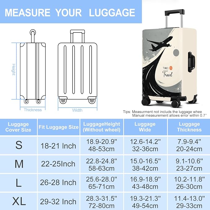 Travel Luggage Cover Washable Suitcase Protector Anti-Scratch, Stretchable Fit - Image 6