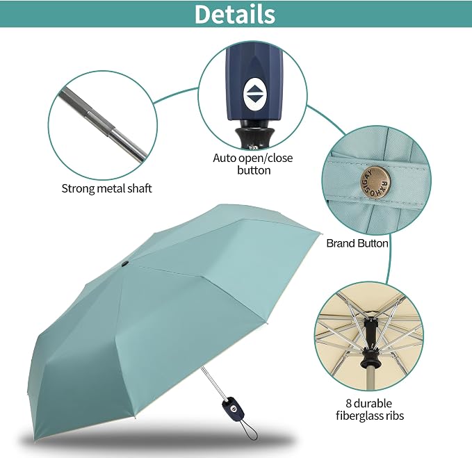 Color Glue Coating Sun Umbrella UV Protection Compact Folding Windproof - Image 5