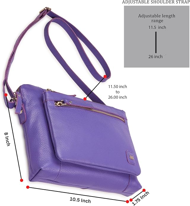 Wise Owl Accessories Small Soft Pebbled Real Leather Crossbody Handbags Purses - Image 2