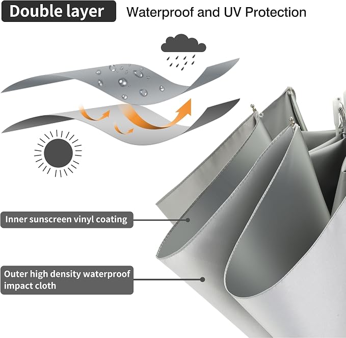 Color Glue Coating Sun Umbrella UV Protection Compact Folding Windproof - Image 2