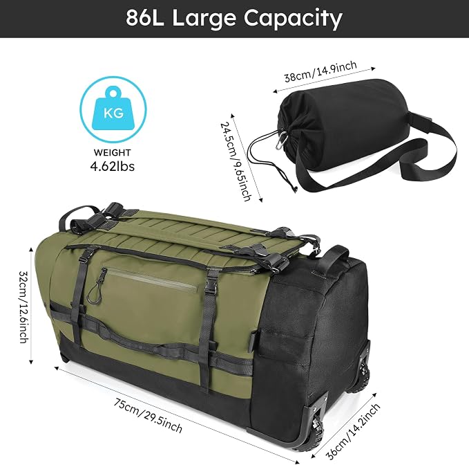 86L 30” Folding Duffle Backpack - Image 4