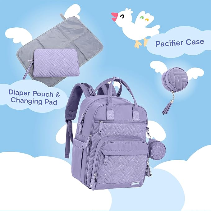 iniuniu Diaper Bag Backpack, 4 in 1 kit Large Unisex Baby Bags - Image 2
