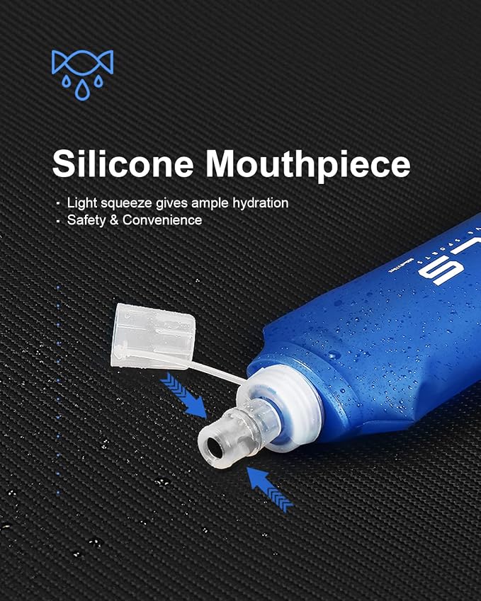 Folding Soft Flask Portable Collapsible Running Lightweight Water Bottle - Image 4