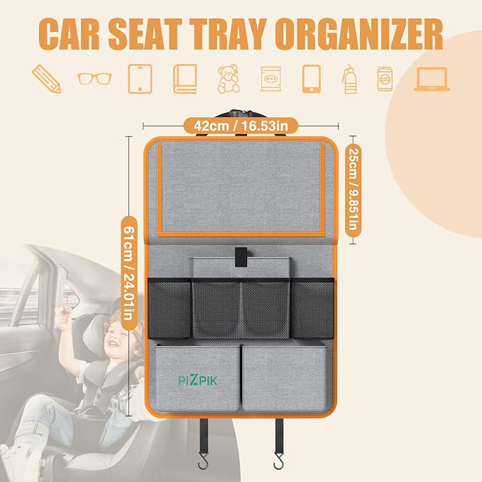 Car Backseat Organizer with Tablet Holder, 11 Storage Pockets with Foldable - Image 7