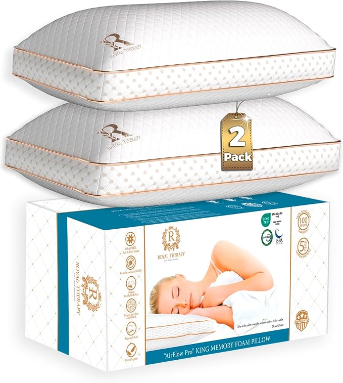 Royal Therapy King Memory Foam Pillows 2-Pack by ROYALTHERAPY