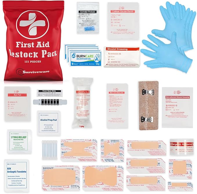 Surviveware 110 Pcs Waterproof Premium Survival First Aid Kit by Surviveware