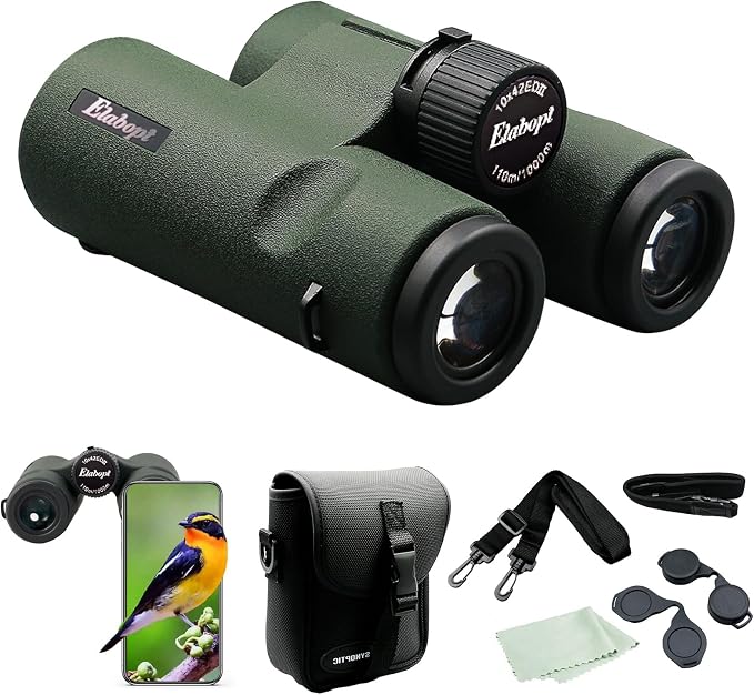 10x42EDII Compact Binoculars for Adults – High-Powered BAK4 Prisms, Diamond by BuyNow